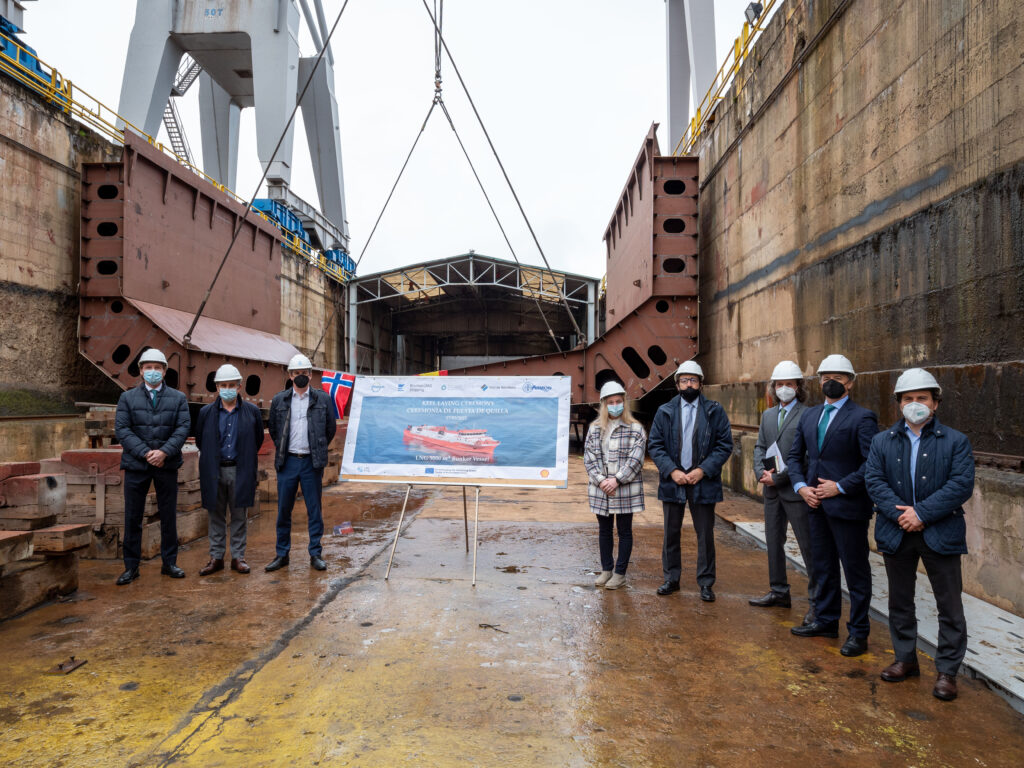 Quille posée pour le premier navire d'avitaillement de GNL construit en Espagne