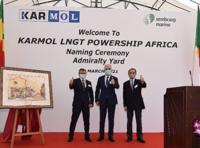 Le premier GNL de KARMOL pour alimenter FSRU «KARMOL LNGT AFRICA» commencera le voyage au Sénégal - cérémonie de nomination