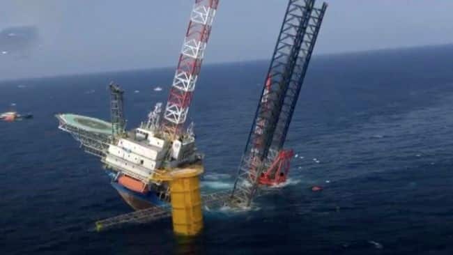 Quatre disparus après le chavirement d'un navire d'installation de parc éolien au large des côtes chinoises