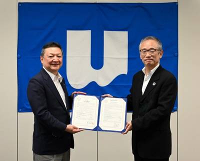 De gauche à droite : Toru Fujita, directeur/directeur exécutif, NSU ;  et Hirofumi Takano, vice-président exécutif, ClassNK (Photo; ClassNK)