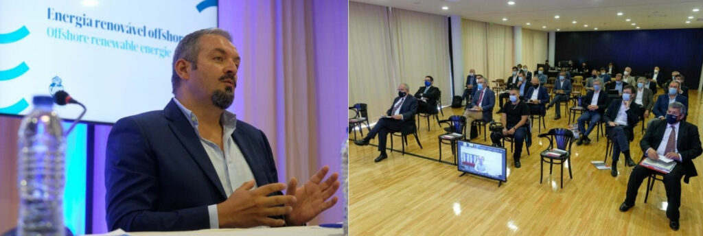 Photo montrant Miguel Silva de CorPower lors de l'événement Offshore Renewable Energy and Challenges of Decarbonisation (Avec l'aimable autorisation de CorPower Ocean)