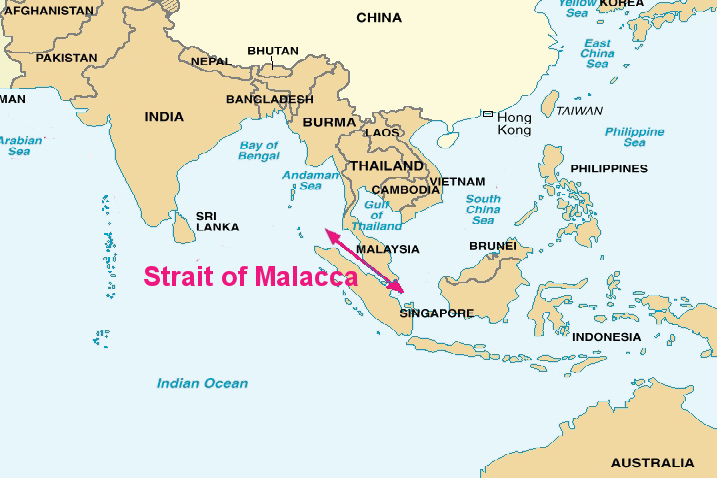 Carte du détroit de Malacca