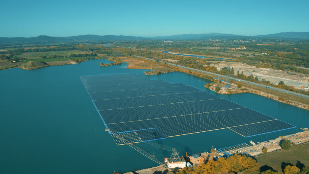 La centrale solaire flottante de 14,7 MWc dans le sud de la France (Avec l'aimable autorisation de Boralex)