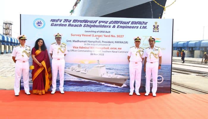 La marine indienne lance un nouveau navire hydrographique baptisé «Ikshak»
